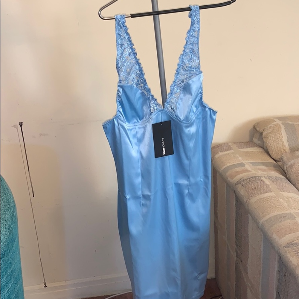 silk blue dress ( open to negotiate price )
